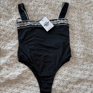 Princess Polly Black Lace Trim Bodysuit